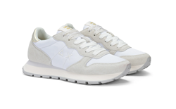 SNEAKER ALLY GOLD SILVER IN NYLON E SUEDE BIANCA